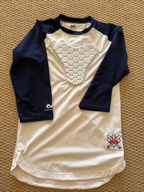 McDavid Youth Padded Baseball/Softball Shirt - White & Navy